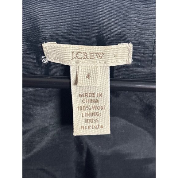 J.Crew Black Ruffle Neck Wool Dress Size 4 Made In China wool - Picture 4 of 8